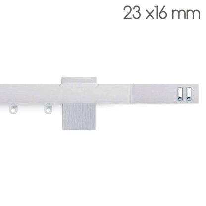 Scaglioni Binario alluminio per montaggio tende 23 x 16 mm art. MESENZIO con terminali con inserti SWAROVSKI