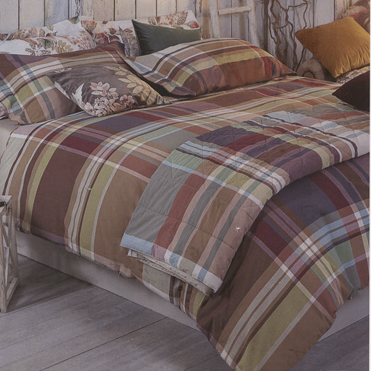 sofficepiuma tessitura randi completo letto lenzuolo copripiumino tartan quadri dakota