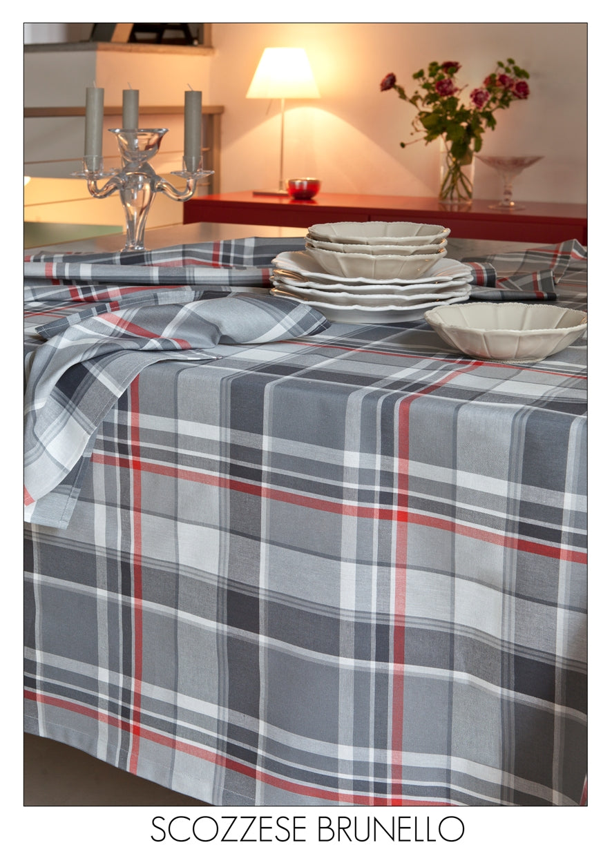 sofficepiuma tovaglia tavola cotone tessitura randi BRUNELLO GRIGIO 1