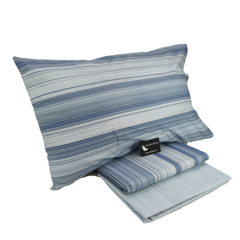 sofficepiuma viaroma60 mae completo letto lenzuolo copripiumino matrimoniale singolo piazza mezzo letto camera skyline cobalto 1