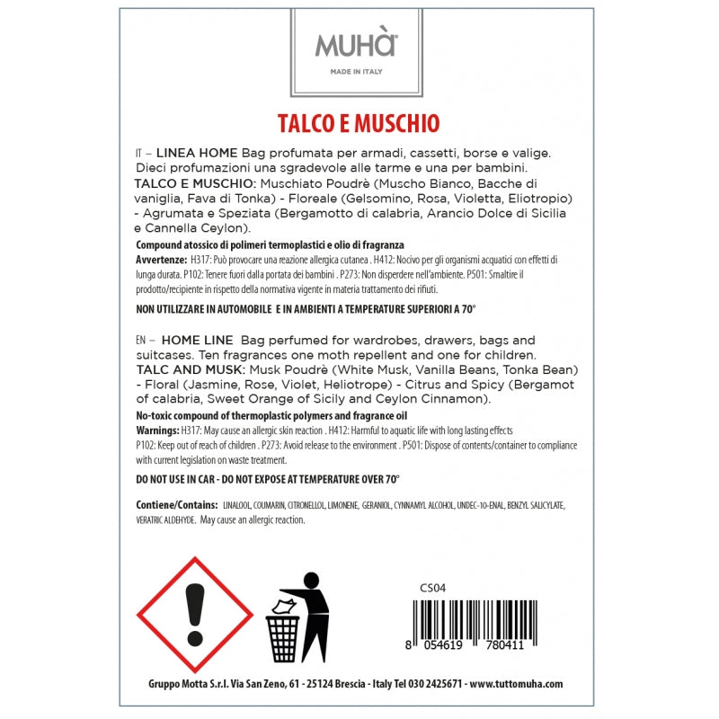 talco e muschio 2 borsettina profumata talco e muschio